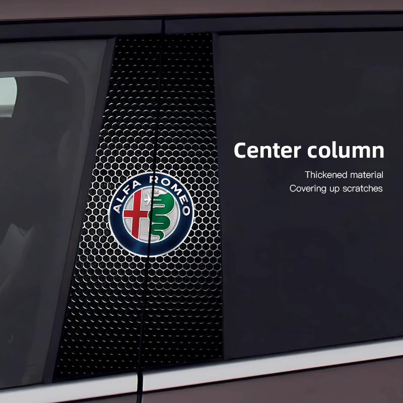 BLMNW1 FOR Car Window Center Column Decorative Sticker For Alfa Romeo Giulietta GT 159 147 156 Mito Brera Giulia F1 Stelvio Volante