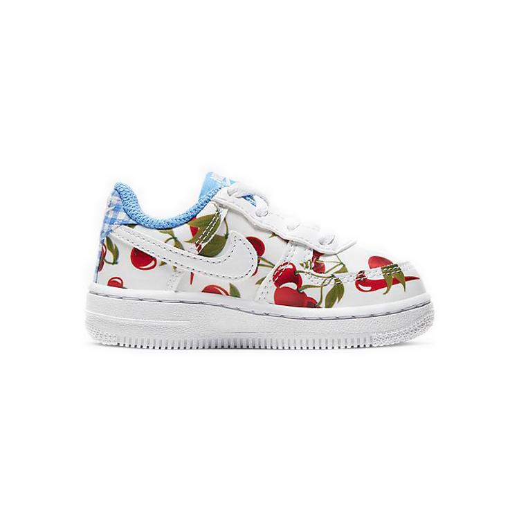 Nike Air Force 1 LV8 Toddler 'Cherry Picnic' (Unisex) White / University Blue / Track Red / White Toddler Shoes CJ4117 100
