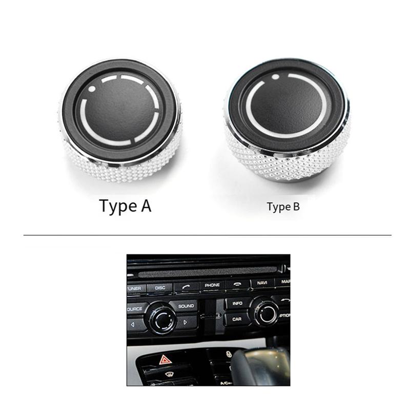 Air Conditioning Knob Console Audio Volume Radio Knob Cover Control Switch Button For Porsche Macan Panamera Cayenne Parts