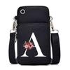 Letter Printing, Black Oblique Span Bag, Mobile Phone Bag, Light To Carry, Vertical Length And Width, Change Bag.