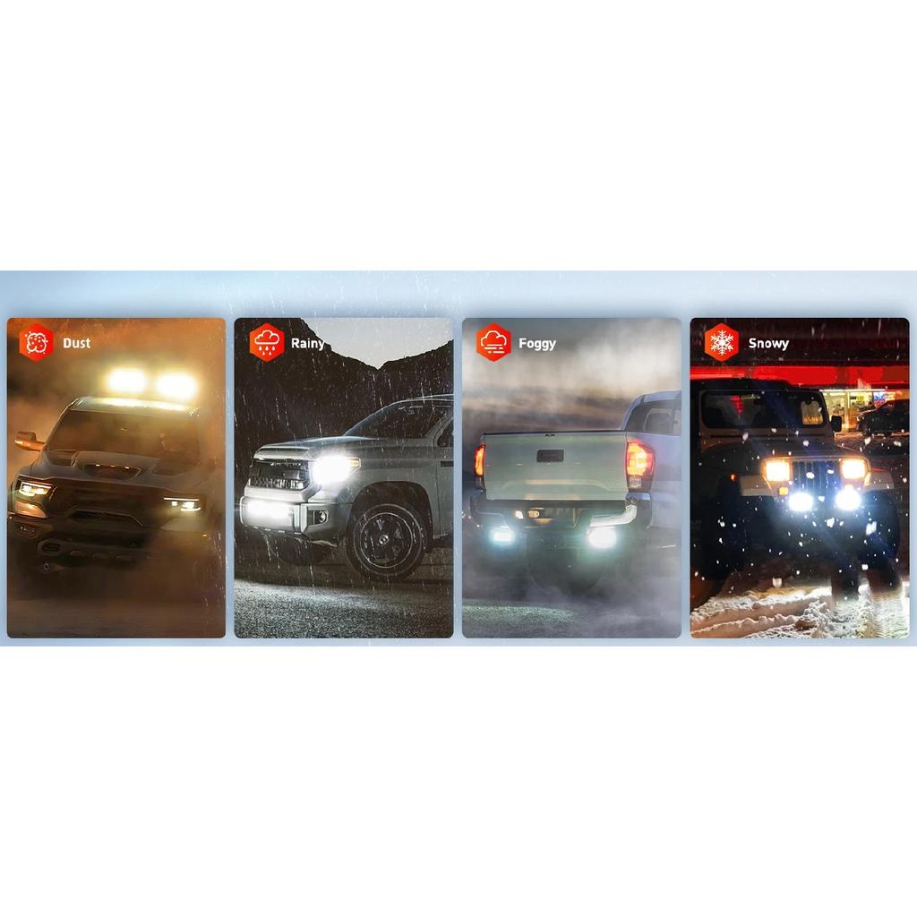 Nilight 5Inch 72W Double Row Flood Bar 10800Lumens Driving Fog Led Off Road Lights for Trucks Jeep ATV UTV SUV Boat Marine 2PCS