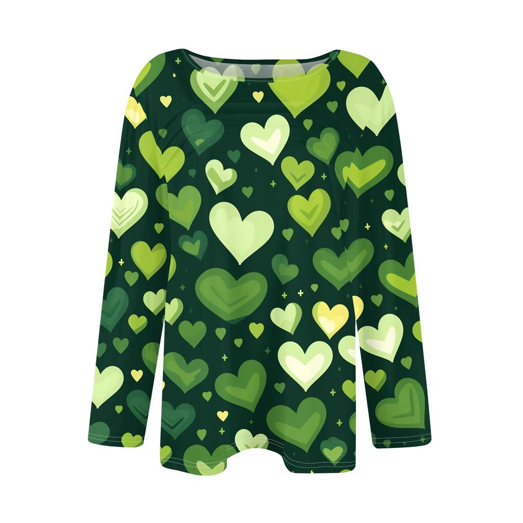 Женский свободный повседневный топ с круглым вырезом и длинными рукавами, модный топ