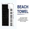 Piano Note Print Beach Towel, Large Soft Quick Dry Towel for Beach Camping Swimming