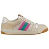 Gucci Womens Screener 'White GG Lamé' (women's sizes) Cream / White / Silver Skate Shoes 577684 2C830 9150