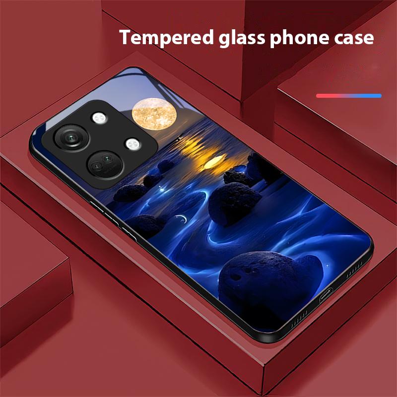 Светящийся каменный чехол для телефона OnePlus Nord 3 5 6T 7 Pro 8 12 10T Reno8 Lite 5G 10R Nord N30, чехол из твердого пластика с закаленным стеклом, черный