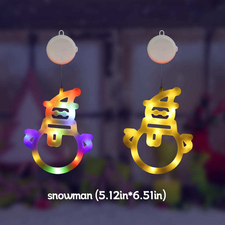 LED Christmas Atmosphere Decoration Suction Cup Light, Can Adsorb Glass and Hang, Color Light/warm Light Optional