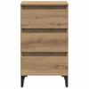 Nightstand with Metal Legs Artisan Oak Finish 40 x 35 x 69 cm