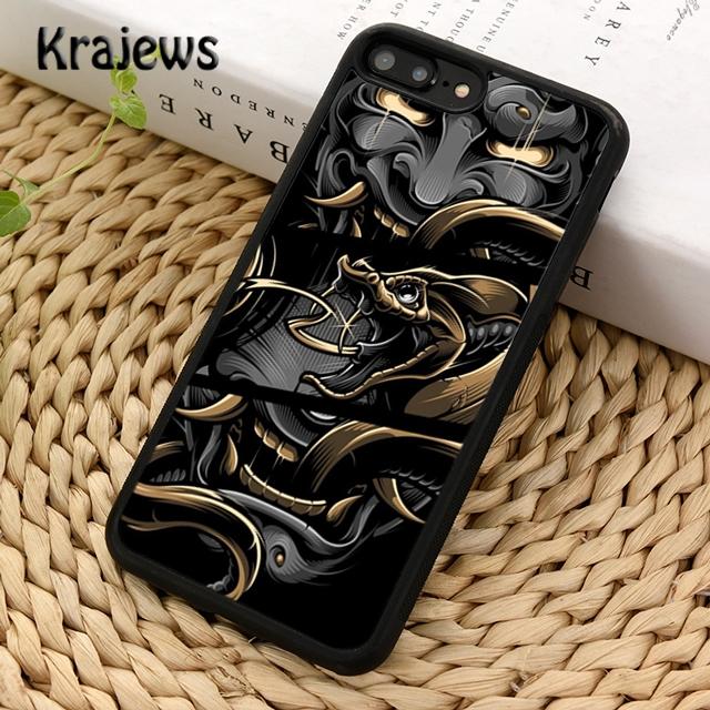 Krajews Japanese Oni Hannya Demon Mask Phone Case For iPhone 17 Air 16 15 14 plus 11 12 13 pro max coque
