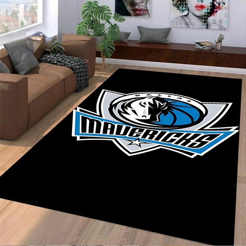 "Black Carpet with Dallas Mavericks Logo Design for Home Decor" Suitable for use as an anti-slip for living room bedroom sofas