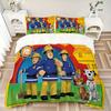 Fireman Sam'S Adventures Print 3Pcs Bedding Setduvet Cover With 2 Bedropillowcase Home Birthday Gift