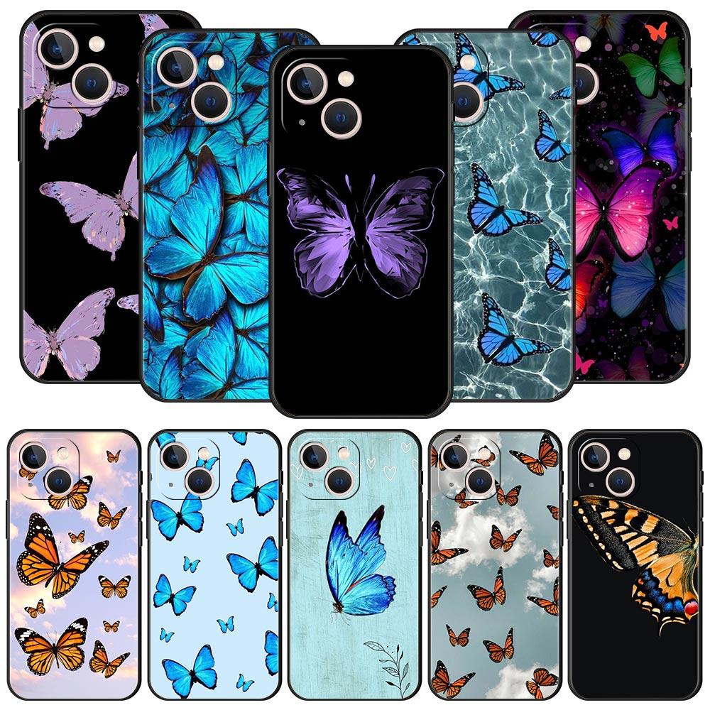 Чехол для телефона с бабочкой для iPhone Samsung Galaxy Redmi Xiaomi Oppo OnePlus Note SA 7 8 9 10 11 12 13 14 20 21 22 23 53 54 Pro Max Plus Ultra TPU Soft