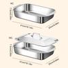 Multifunctional Stainless Steel Serving Tray Square Silver Food Platter Rust Resistant Dishwasher Safe Dinner Tray