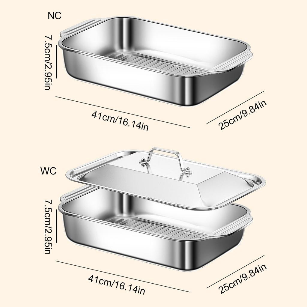 Multifunctional Stainless Steel Serving Tray Square Silver Food Platter Rust Resistant Dishwasher Safe Dinner Tray