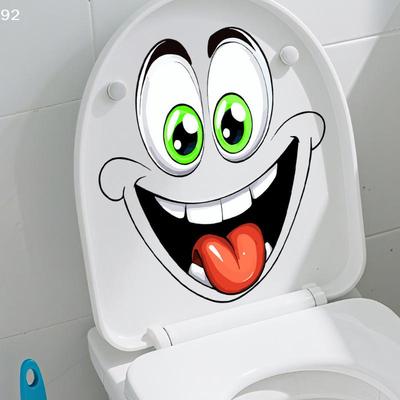 Светящиеся в темноте забавные наклейки на унитаз, водонепроницаемые, съемные, самоклеящиеся ПВХ наклейки, декор для ванной комнаты, наклейки на стену