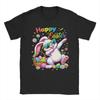 Dabbing Bunny Easter Day Rabbit Happy Easter T Shirt Womens Unisexs Casual TShirt Round Neck Tee Short Sleeve Clothing Versatile
