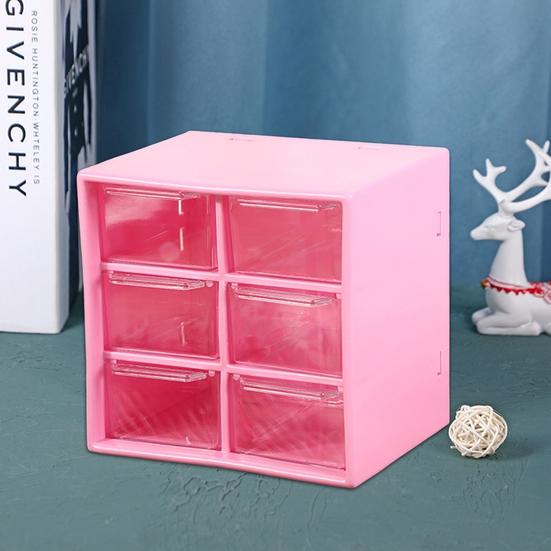 Convenient Cosmetic Storage Box Transparent And Visible Organization 3 Colors Mini Compact 6/9 Drawers Storage Container for Home