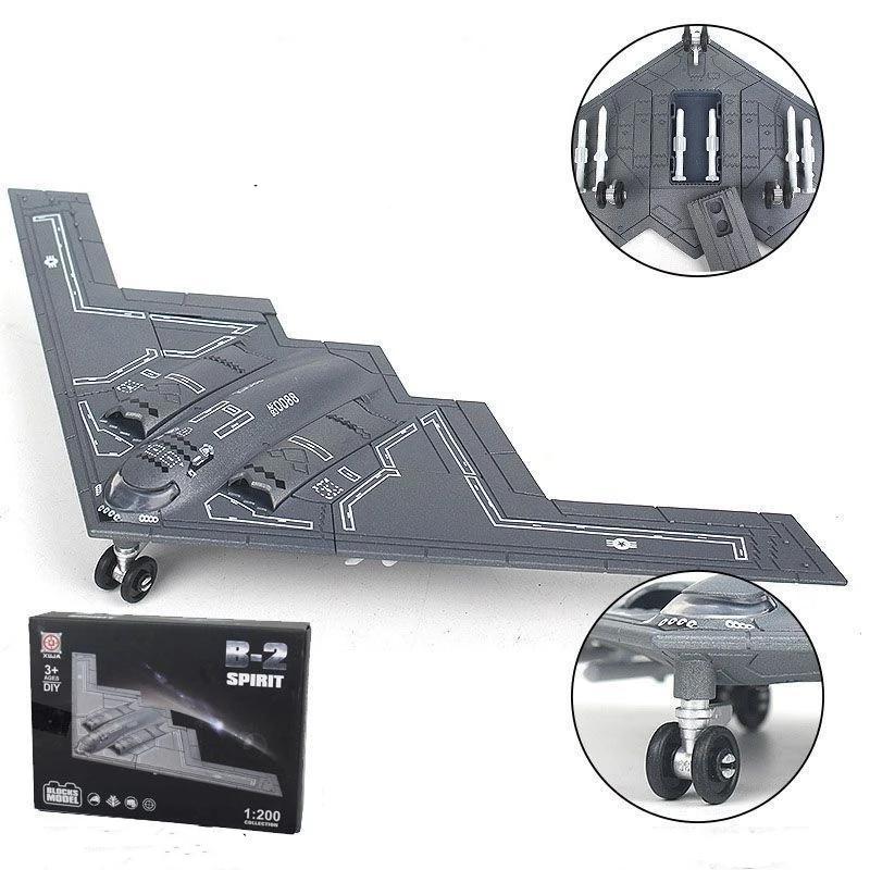 Масштаб 1/200 B-2 Spirit Стратегический малозаметный бомбардировщик Быстрая сборка Военный самолет Игрушка ВВС США Стратегический тяжелый бомбардировщик Пластиковая модель