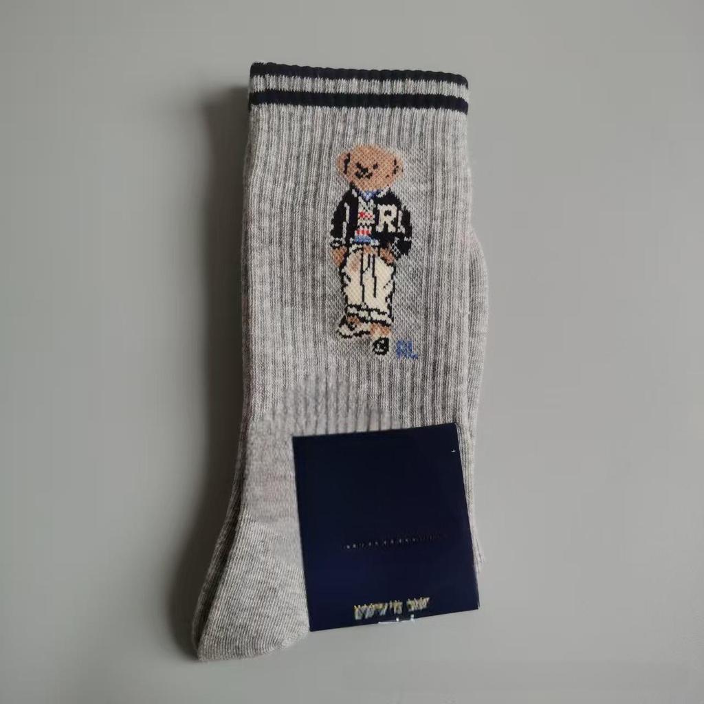 Осенне-зимние женские модные повседневные носки до середины икры с узором медведя