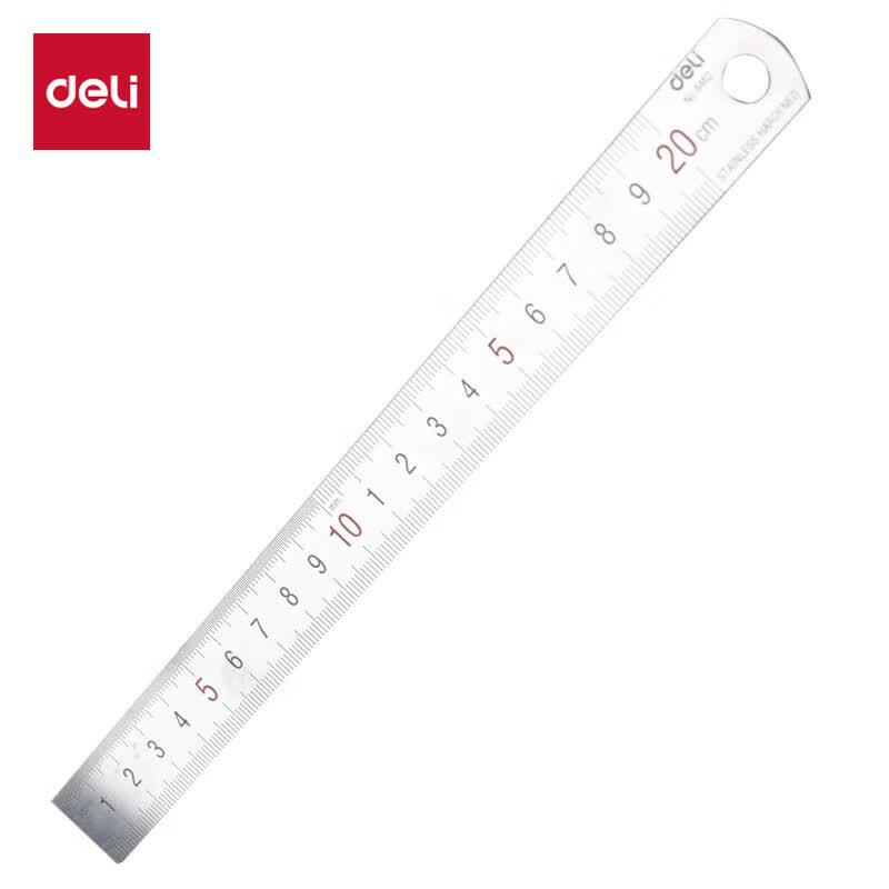 Линейка Deli из нержавеющей стали, 20 см