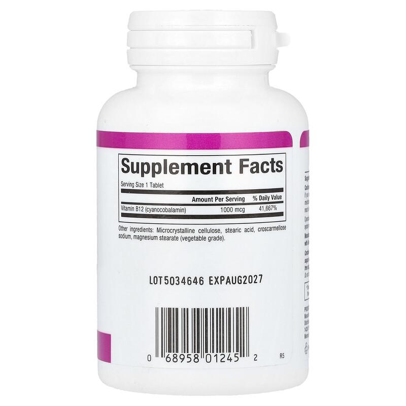 Vitamin B12, 1,000 mcg, 60 Tablets