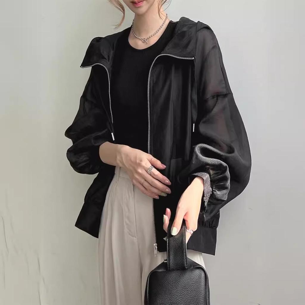 Японский стиль однотонный тонкий солнцезащитный крем новая модная легкая одежда с капюшоном для защиты от солнца для женщин