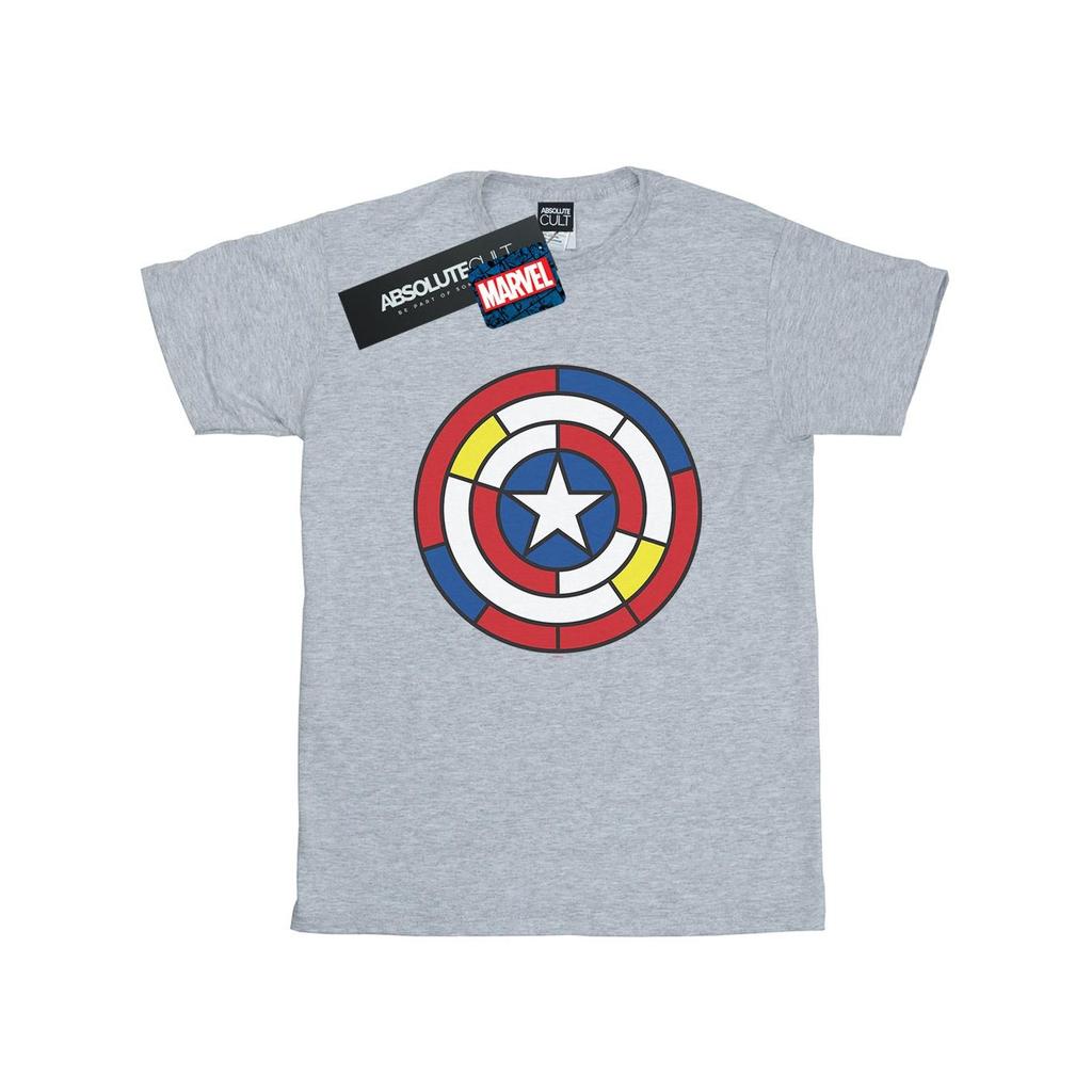 Marvel Mens Captain America Stained Glass Shield T-Shirt