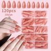 Naked Pink Almond Fake Nail Flakes 120 Pieces Yiwu Nail Art Wearing Armor High Grade Fake Nail