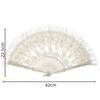 Белый кружевной складной веер в стиле ретро, придворный стиль, свадебный ручной веер, украшение для дома, кружевной ручной веер в стиле Лолиты, подарок