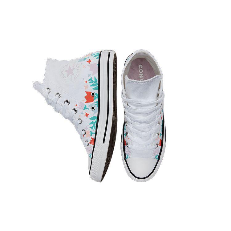 Converse Chuck Taylor All Star Classic Универсальные высокие кеды из парусины Женские кеды Белый Мультиколор 572706C