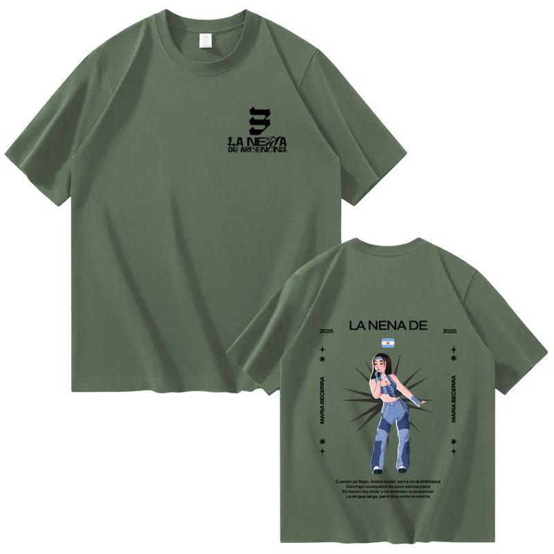 Singer Maria Becerra La Nena Album 2025 Gothic TShit Mens Women Fashion Summer Print 100 Pure Cotton Loose Y2K Tshirt Hot Sale