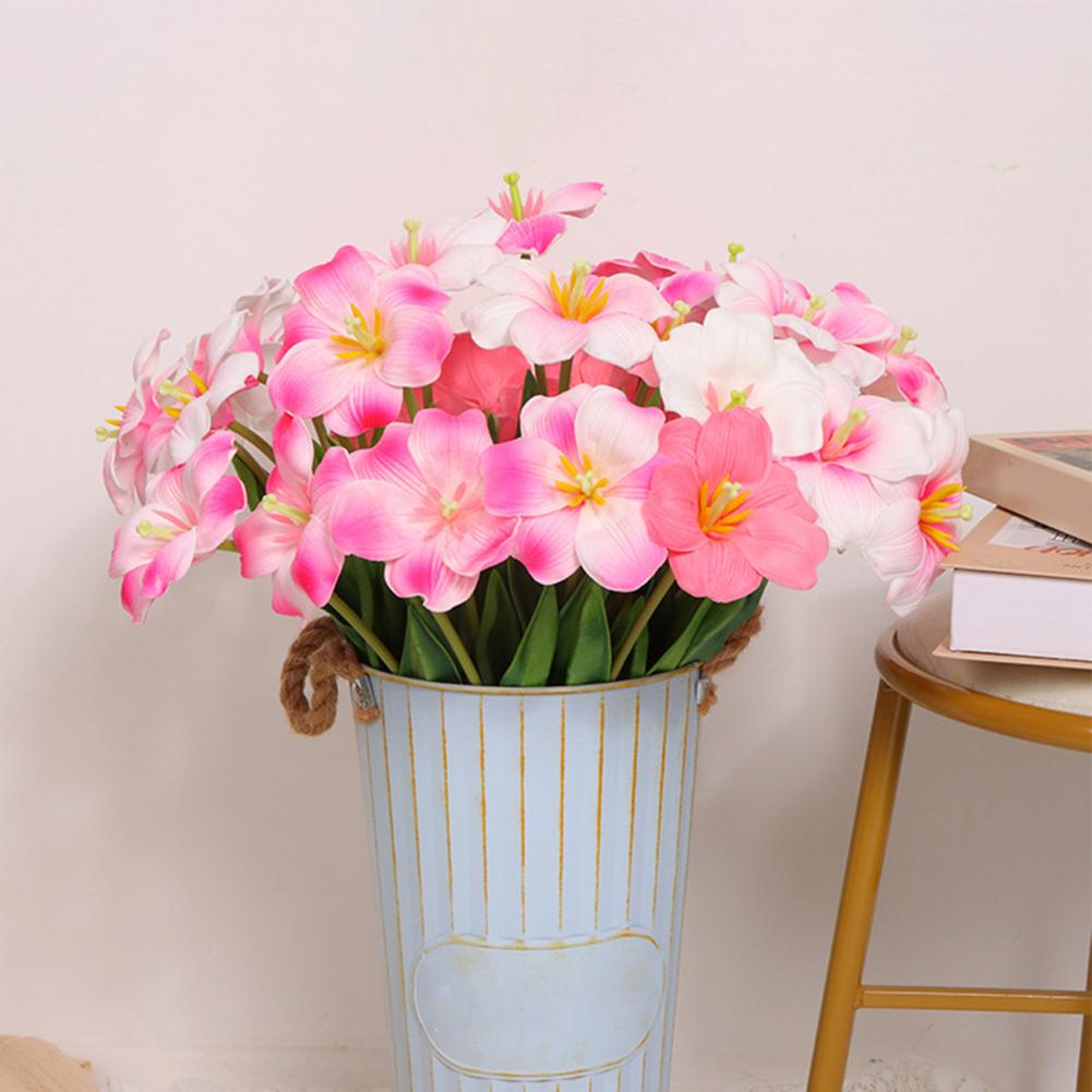 5 шт. Букет симулированных тюльпанов Реалистичные искусственные цветы Домашний декор Искусственная композиция из тюльпанов с гибкими стеблями