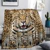 1 шт. Фланелевое одеяло с принтом леопарда и льва, Высокое качество, Удобное для всех сезонов, Декор для дома, Тепло и уют, Идеально для подарков