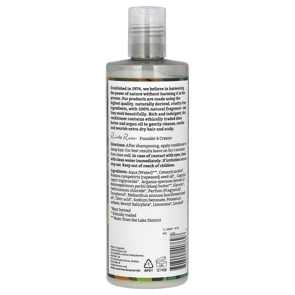 FAITH IN NATURE Conditioner, Dry/Extremely Dry Hair, Shea & Argan, 13.5 Fl Oz (400 Ml)