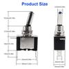 3Pcs Rocker Toggle Switch Heavy Duty 3Pin ON/Off 12V Blue LED Lighted Aircraft Safety Cover 20A SPST Rocker with Safety Flip Cover for Racing