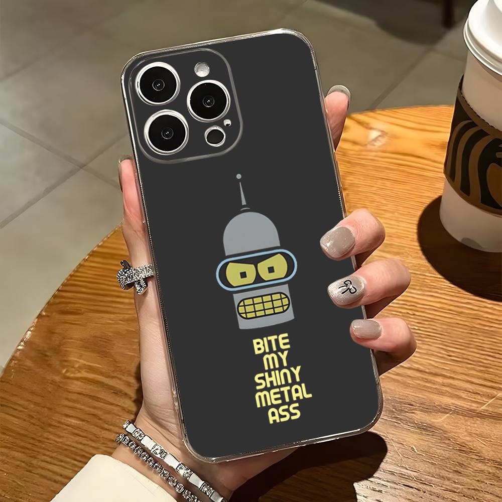 F-Futurama Anime B-Bender Phone Case For Iphone 15 Pro Max 14 Plus 11 12 Mini 13 Pro 7 8 X XR XS SE Transparent Back Cover