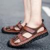 Fashion Cungel Men Sandals Genuine Leather Sandals Summer Casual Shoes Men's Roman Beach Sandals Sandalias De Hombre De Cuero