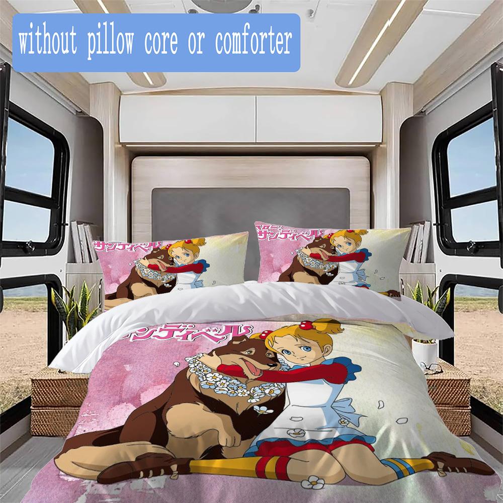 Hello Sandybell Pattern Bedding,Quilt Set Quilt Cover Pillowcase Home Birthday Gift (1*duvet cover+2*pillowcase,without core)XSJT0917433