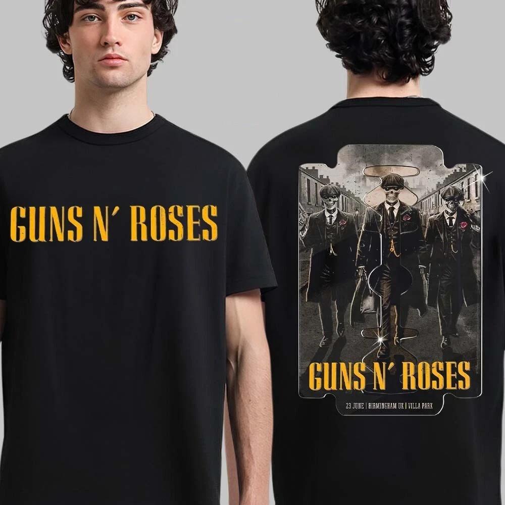 Guns N Roses Бирмингем Великобритания 2025 Тур, 23 июня 2025 Двусторонняя Футболка. ГОРЯЧАЯ НОВИНКА Унисекс Футболка