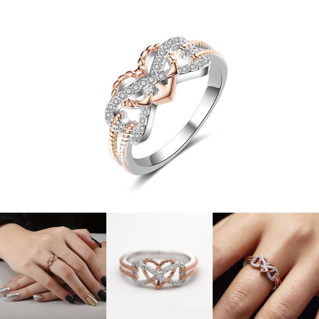 Stylish Geometric Heart-shaped Ring In Gorgeous Rose Gold For Daily Wear
