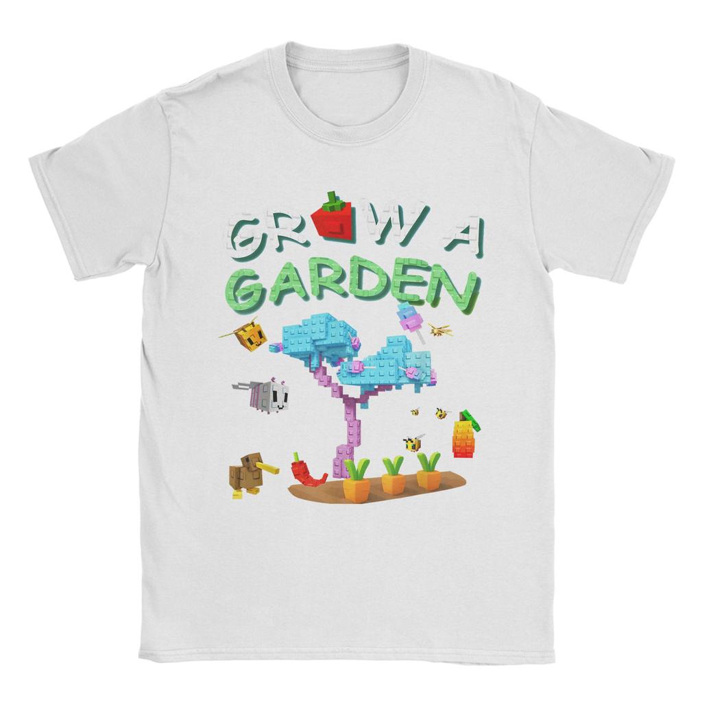 Casual T-Shirt Summer Grow A Garden Candy Blossom Leisure T-Shirts  Pure Cotton Tee Shirt for Man Y2K Printed Short Sleeve Tops