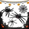 Black Spider Web Novelty Toy Plastic Fake Spider Decorative Spiders Prank Toys Haunted House Prop