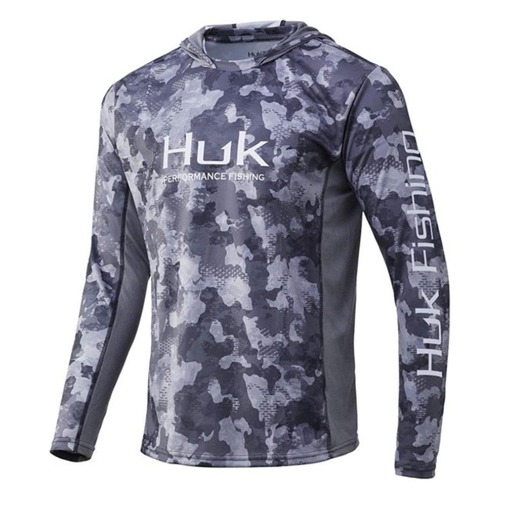 Summer HUK Men's Long Sleeve Sunscreen Hooded Fishing Suit Taiwan Fishing Sea Fishing Boat Fishing Luya Fishing Suit Customization