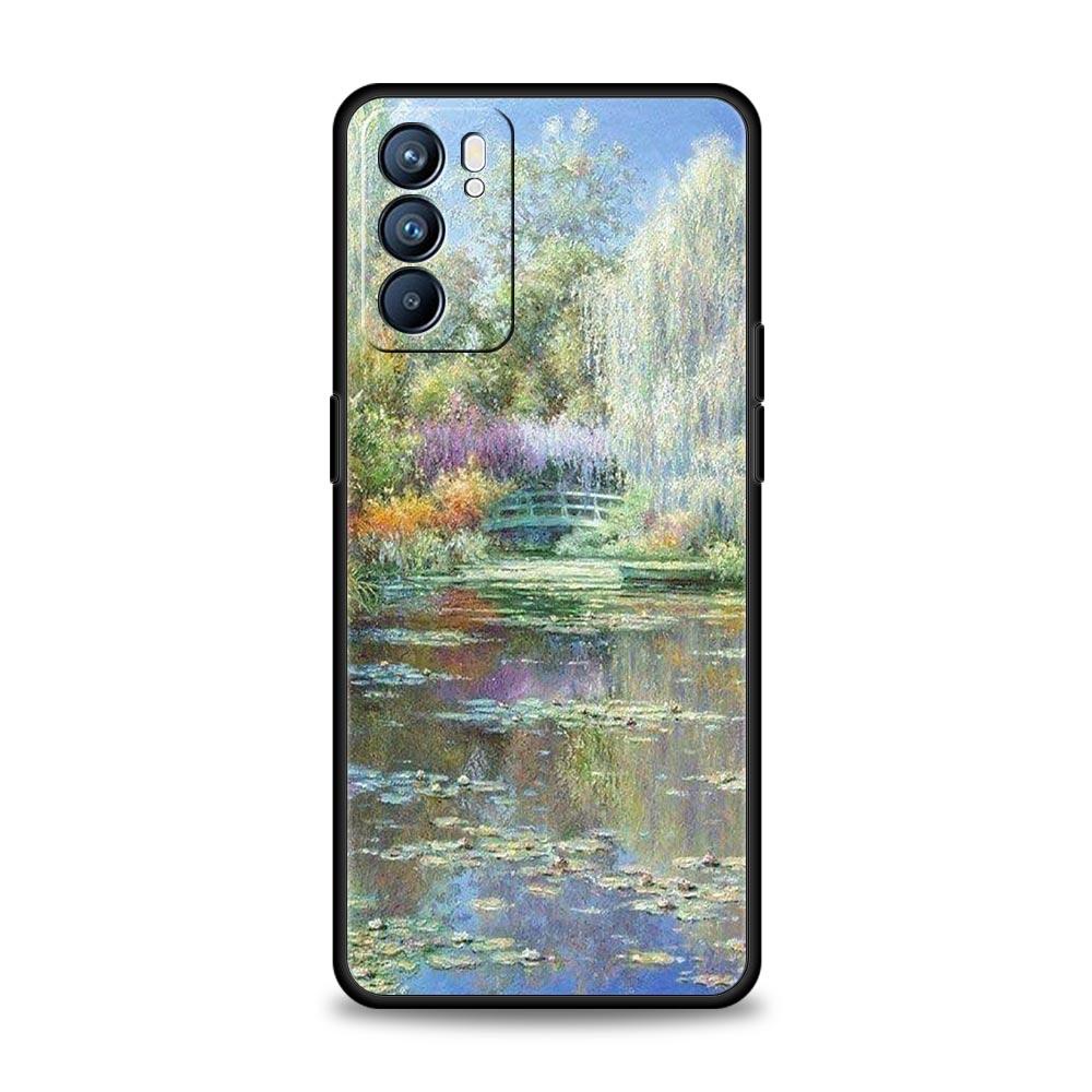 Claude Monet Impressionism For Oppo Reno7 Reno6 Pro Plus A54 5G Phone Case Find X6 X5 A53 A52 A9 A15 A95 A17 A16 A76 A74 Cover