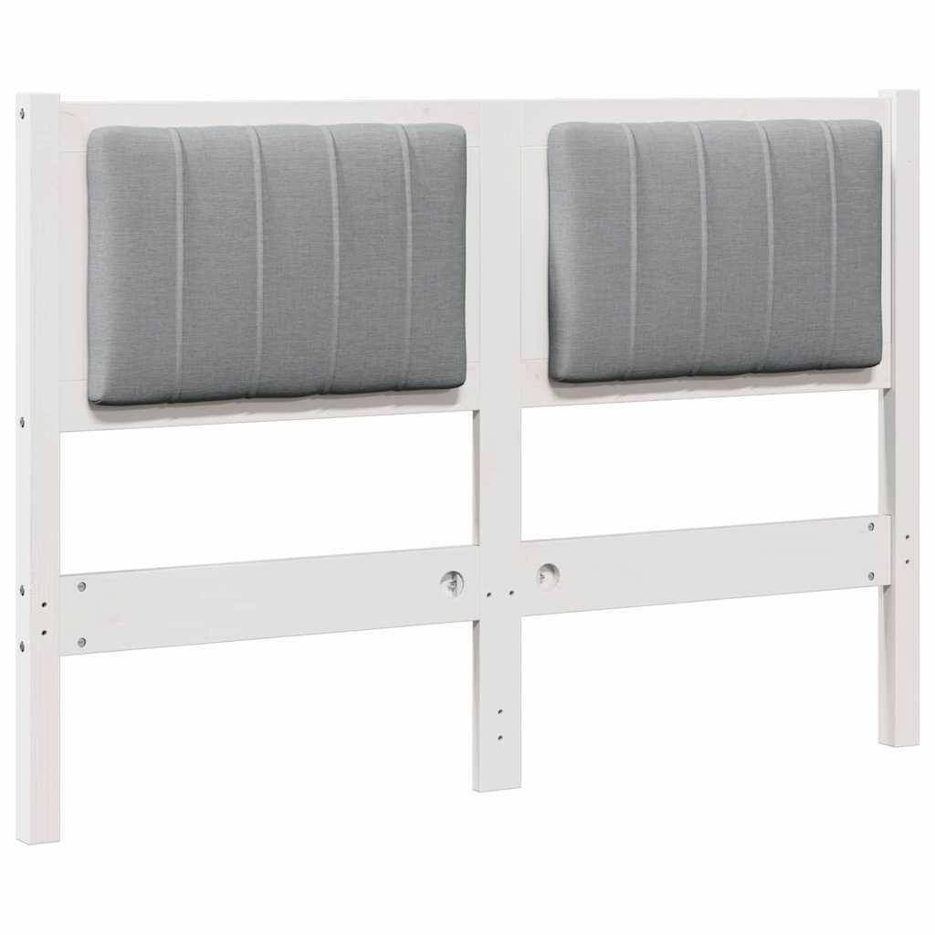 Upholstered Headboard in White 120 cm Solid Pine Wood