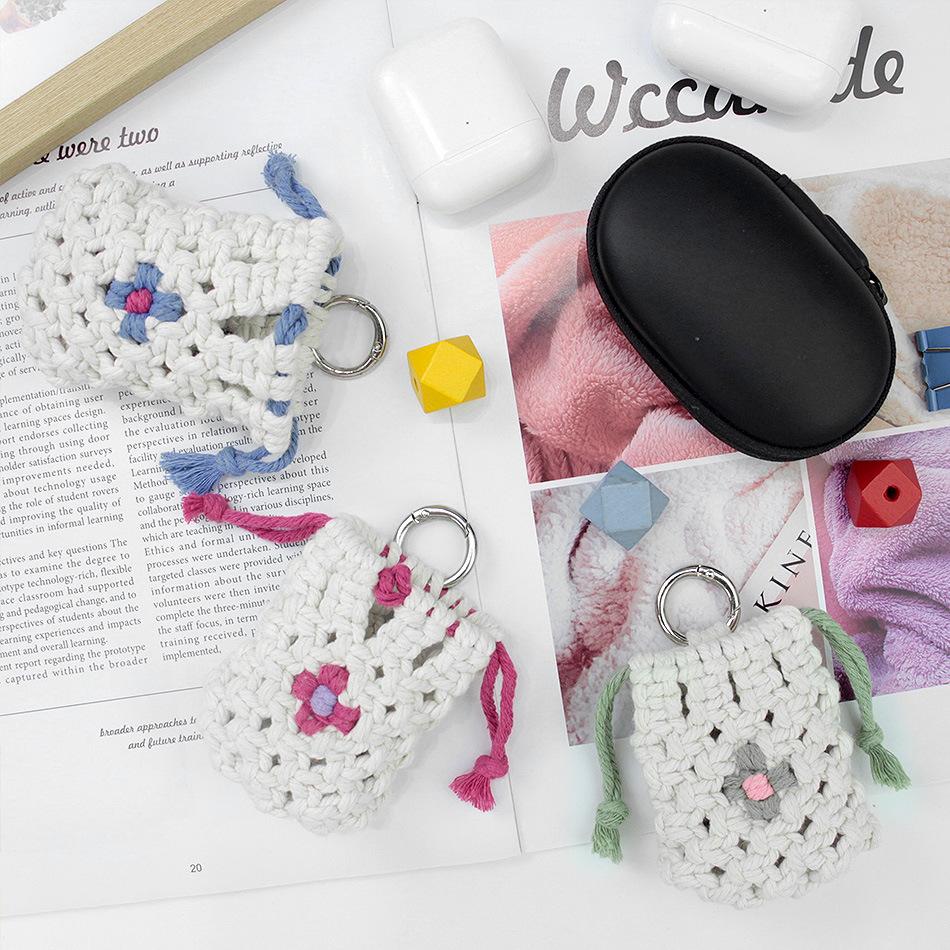 Daisy Macrame Kit Polyester Earphone Case DIY Small Portable Earphone Pouch Festival Gift for Beginners Tutorial
