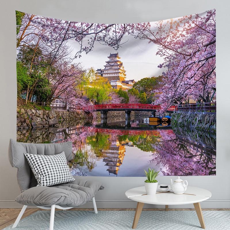 Digital Heat Transfer Tongjiamu Tapestry With Polyester Fiber Material For Home And Commercial Use