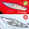 1 Pair Car Front Headlight Lamp Eyebrow Head Light Cover Eyelid Trim for Ford Fiesta MK7 MK7.5 2013-2017
