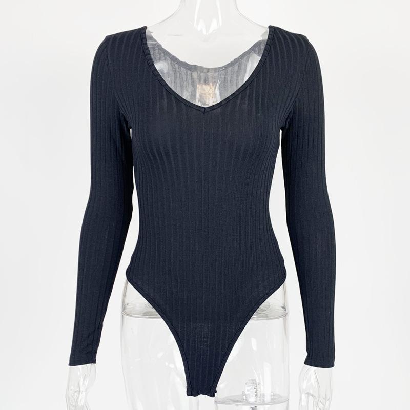 Ribbed Knitted Skinny Body Suit Top for Women Long Sleeve Women's Turtleneck Bodysuit New Autumn Winter Outfits
