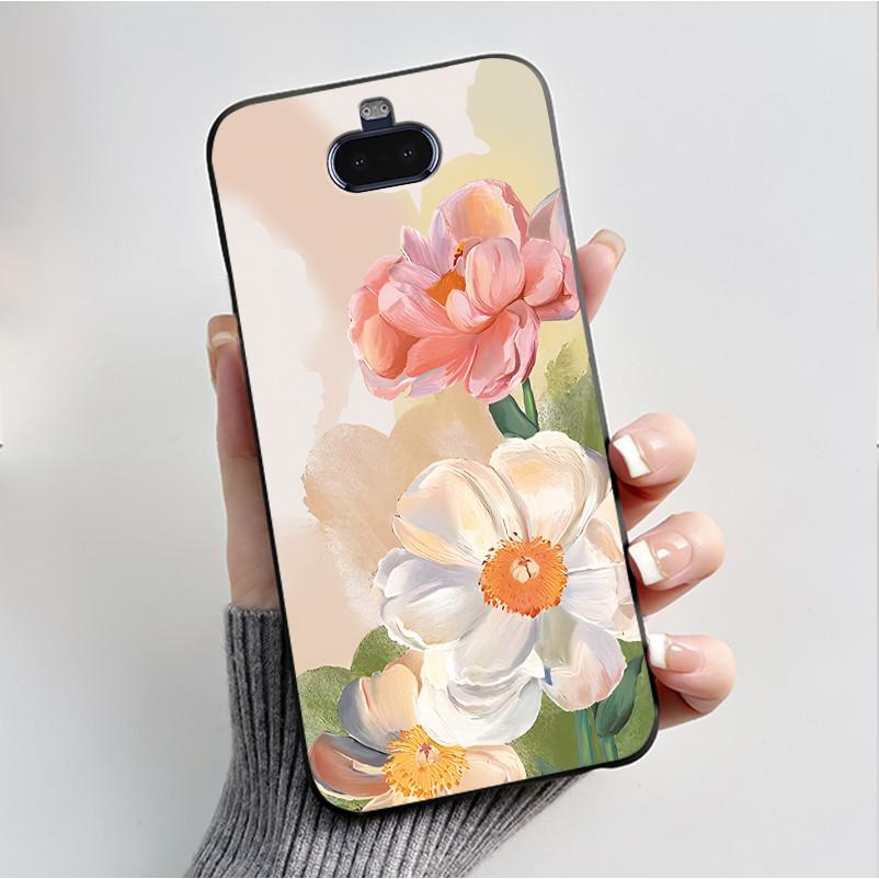 Case For Sony Xperia 20/Xperia 8/SOV42/Xperia 8 Lite Phone Case Luxury Fashion Butterfly Flowers Black Silicone Soft Back Cover