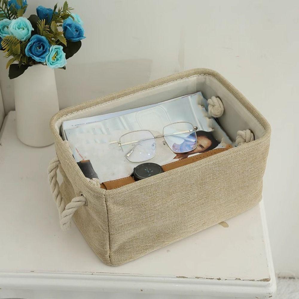 Контейнеры для хранения Складная корзина для белья Портативные прямоугольные складные корзины для хранения с ручкой Льняная коробка для хранения игрушек Шкаф